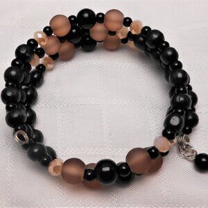 Handmade jewelry set with memory wire bracelets and earrings